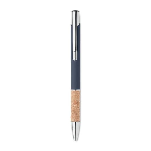 Pen van aluminium en kurk Veria blauw