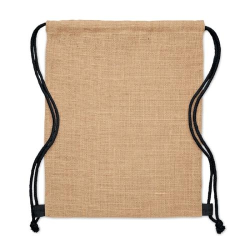 Jute rugzakje met koord Fukuro zwart