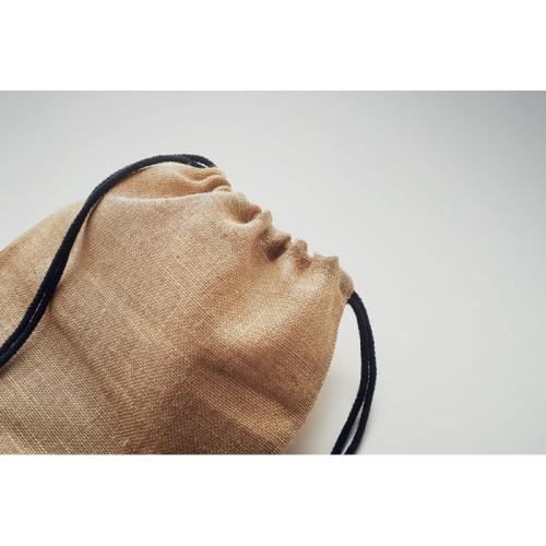 Jute rugzakje met koord Fukuro zwart
