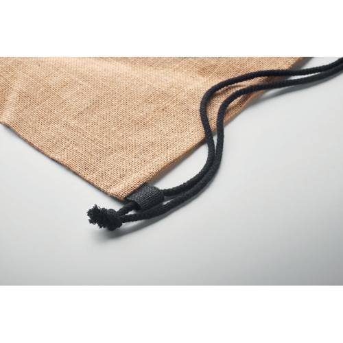 Jute rugzakje met koord Fukuro zwart