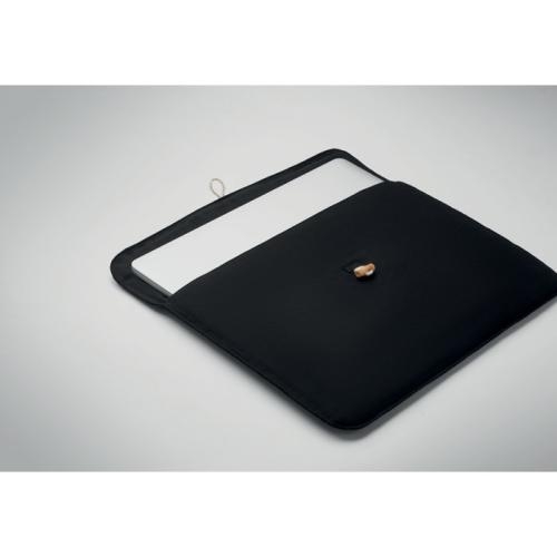 15 inch gevoerde laptophoes Cotton zwart
