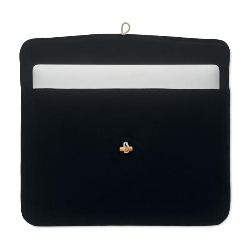 15 inch gevoerde laptophoes Cotton zwart