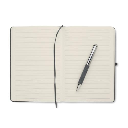 Gerecycled leren A5-notitieboek Eleganote zwart