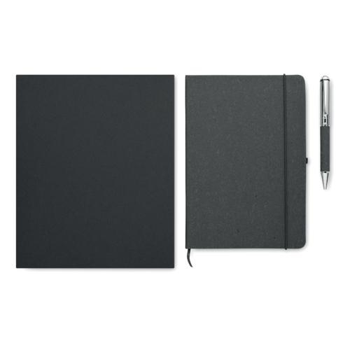 Gerecycled leren A5-notitieboek Eleganote zwart