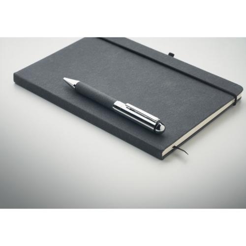 Gerecycled leren A5-notitieboek Eleganote zwart