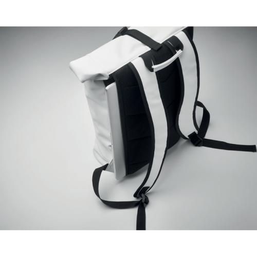 PU laptop rolltop rugzak Bai roll wit