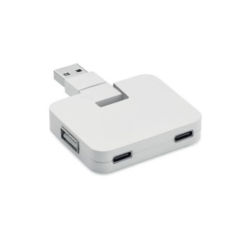 4-poorts USB-hub Square-c wit