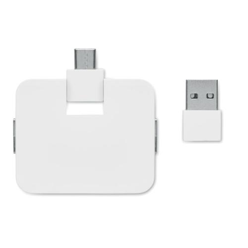 4-poorts USB-hub Square-c wit