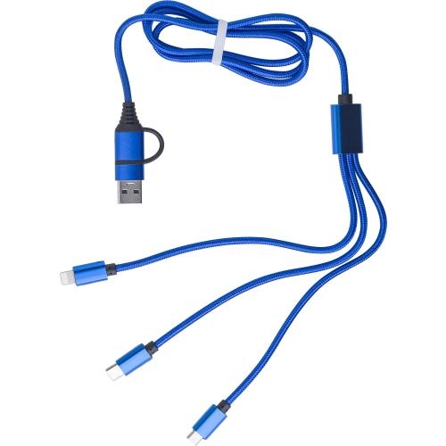 Nylon oplaadkabel Leif kobaltblauw