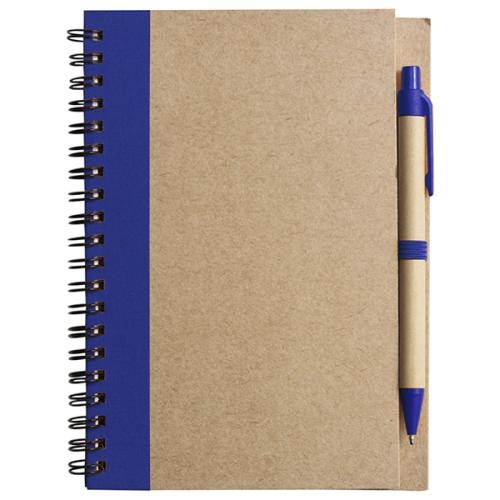A5 gerecycled notitieboekje met pen blauw