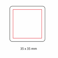 1 zijde 35x35 mm.