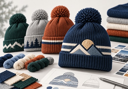 4 verschillende mutsen in verschillende kleuren