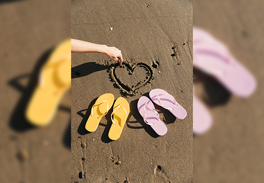 bedrukte slippers bruiloft