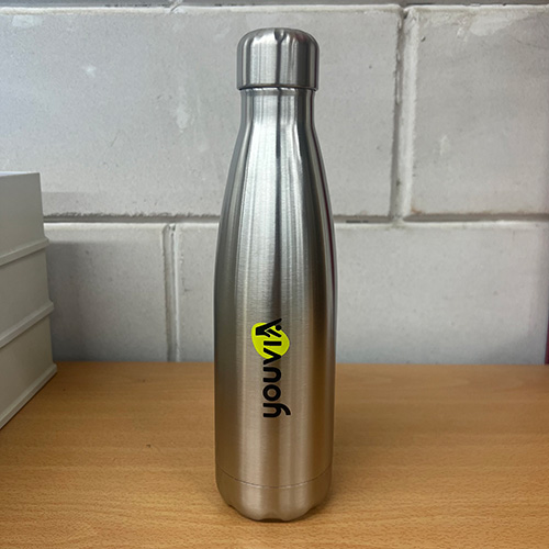 Zilverkleurige drinkfles